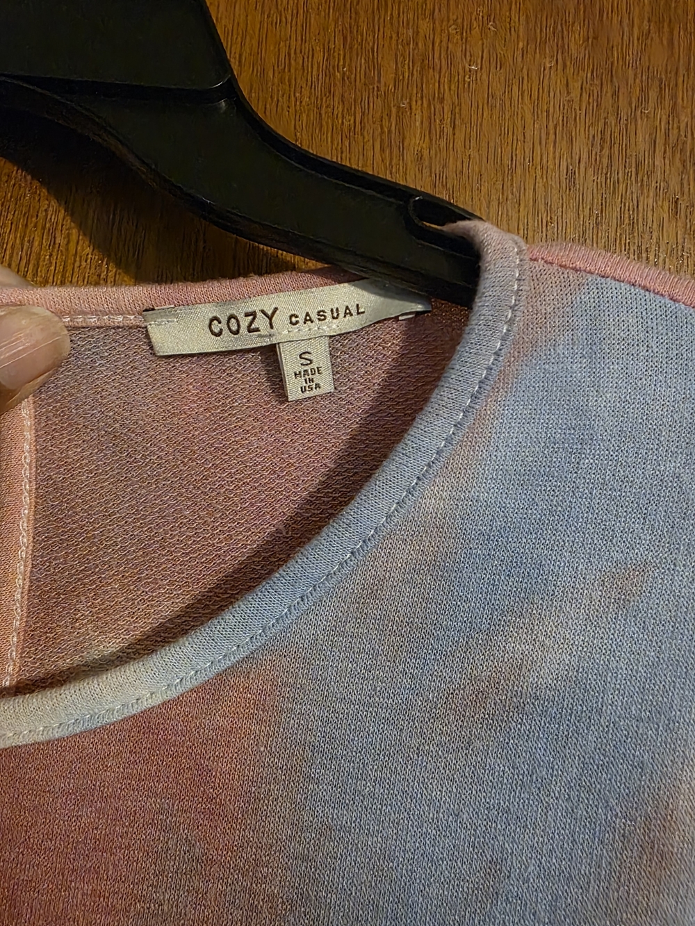New Never Worn Cozy Casual Pink & Light Blue Colorblock Crewneck Sweater